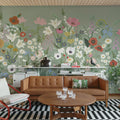 Playful Meadow, Green Mural Wallpaper - room preview 02