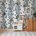 Monkey Climbers, Blue Mural Wallpaper - room preview 02