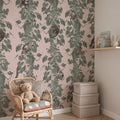 Monkey Climbers, Pink Mural Wallpaper - room preview 02