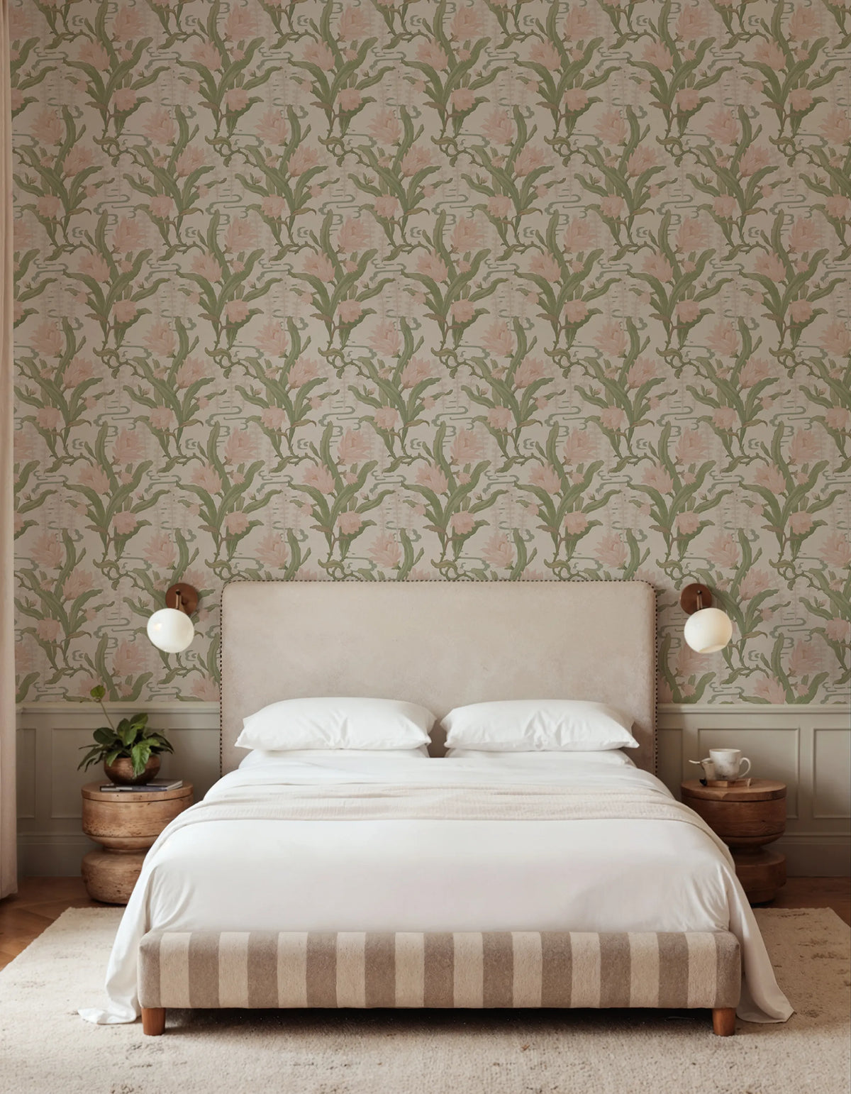 Flower in Pond, Pink Mural Wallpaper - room preview 02