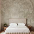 Forest Engraving, Beige Mural Wallpaper - room preview 02