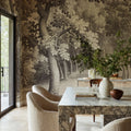 Forest Engraving, Vintage Mural Wallpaper - room preview 02
