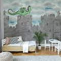 Dragon Castle, Blue Mural Wallpaper - room preview 02