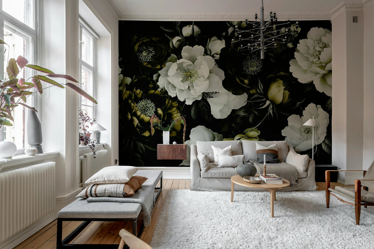 Bouquet of Roses, Yellow Mural Wallpaper - room preview 02