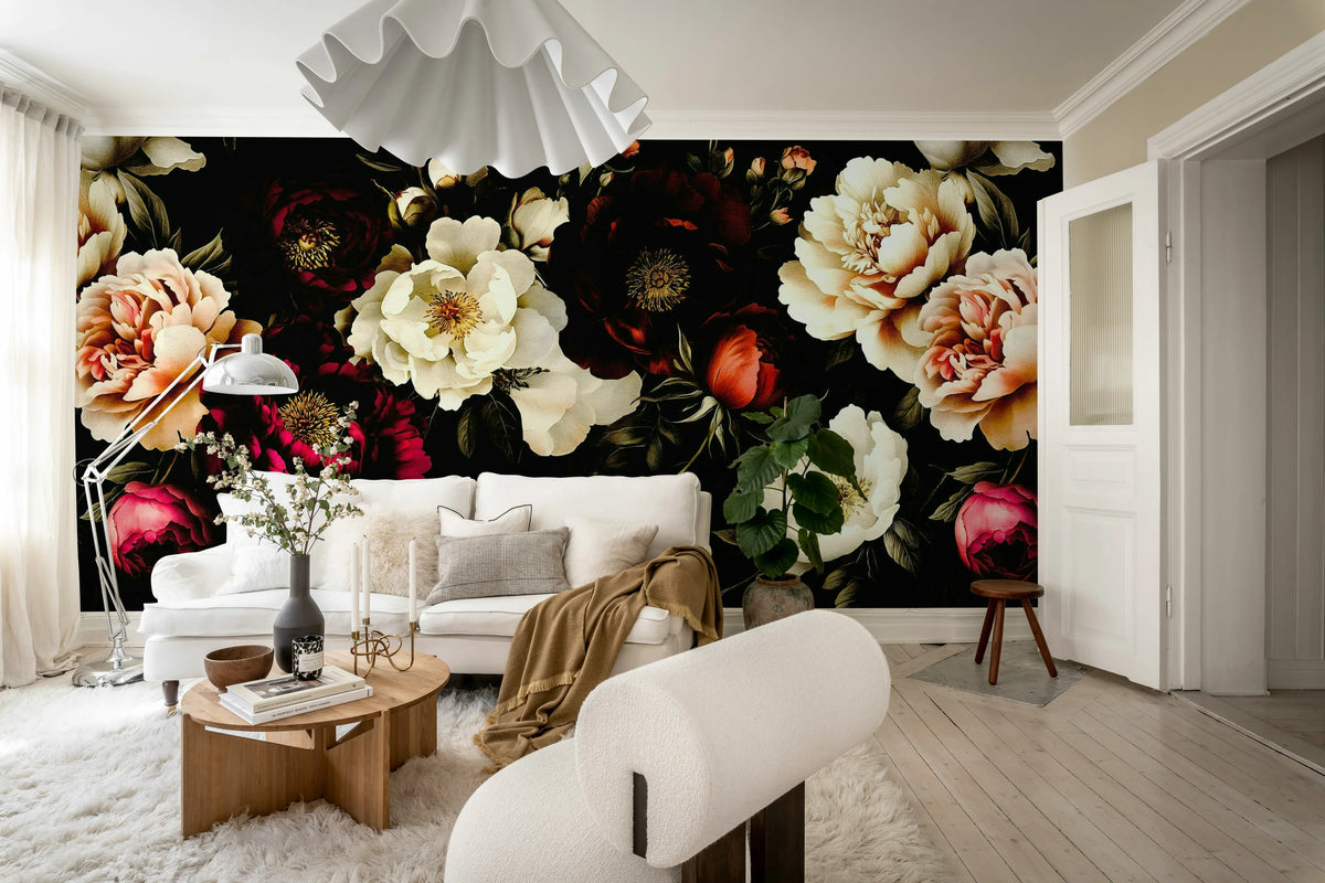 Bouquet of Roses, Red Mural Wallpaper - room preview 02
