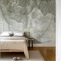 Monstera Wall, Gray Mural Wallpaper - room preview 02