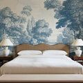 Etching Park, Blue Mural Wallpaper - room preview 02