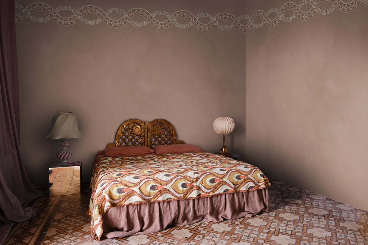 Ivory Braid, Pink Mural Wallpaper - room preview 02
