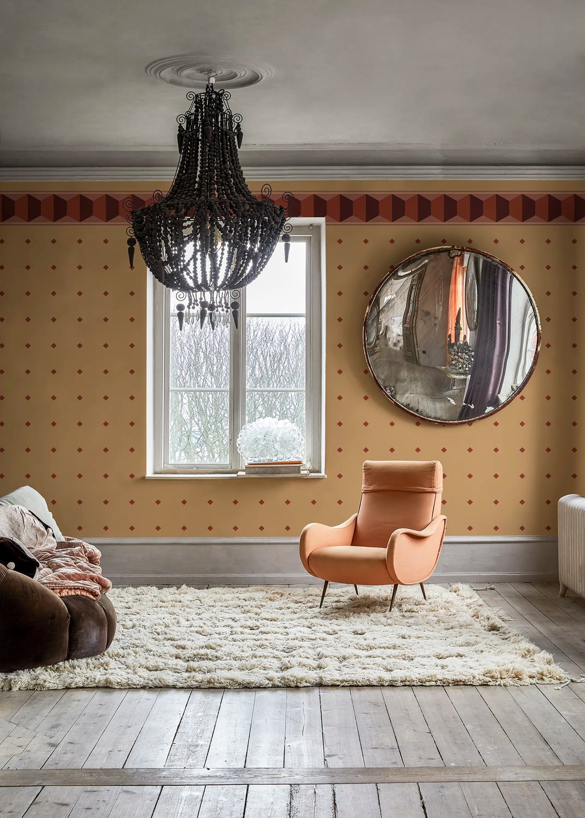 Gentle Manor, Yellow Mural Wallpaper - room preview 02