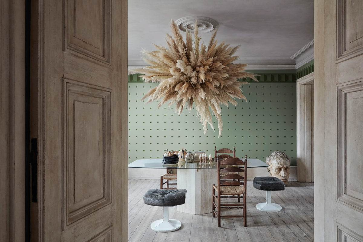 Gentle Manor, Green Mural Wallpaper - room preview 02