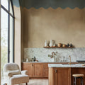 Wave Border, Blue Mural Wallpaper - room preview 02