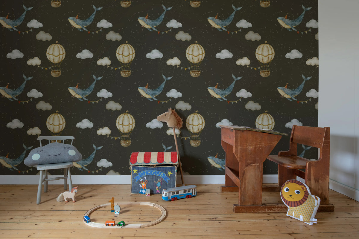 Sky Adventures, Dark Mural Wallpaper - room preview 02