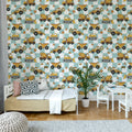 Vehicles, Blue Mural Wallpaper - room preview 02