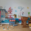 Village by the Sea, Multi Mural Wallpaper - room preview 02