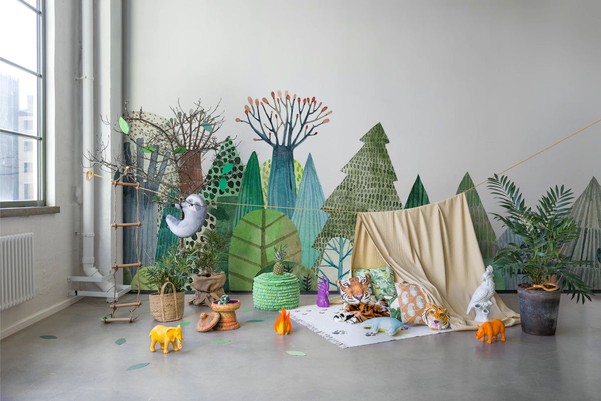 Tales of Woodland, Green Mural Wallpaper - room preview 02