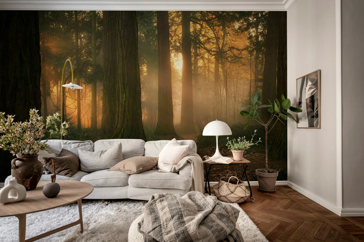 Misty Morning, Soft Mural Wallpaper - room preview 02