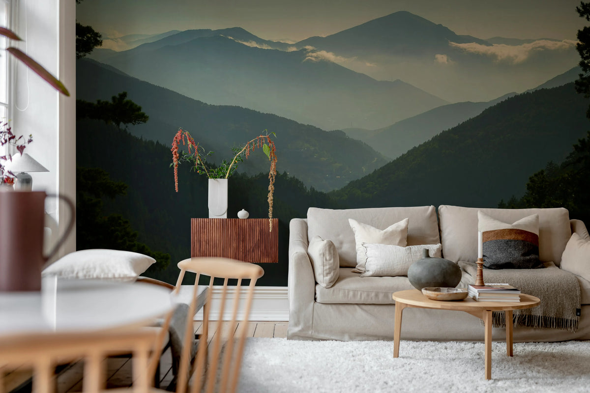Magic Hills, Blue Mural Wallpaper - room preview 02