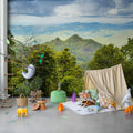 High Mountains, Green Mural Wallpaper - room preview 02
