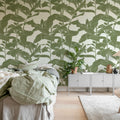 Rose Grape, Green Mural Wallpaper - room preview 02