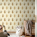 Cute Animals, Beige Mural Wallpaper - room preview 02