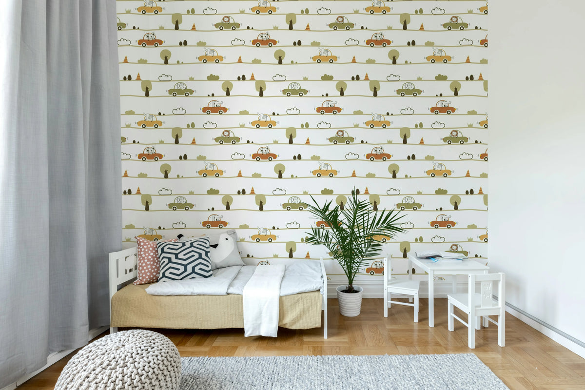 On the Road, Pastel Mural Wallpaper - room preview 02