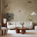 Paper Poppies, Pastel Mural Wallpaper - room preview 02