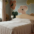 Paper Poppies, Blue Mural Wallpaper - room preview 02