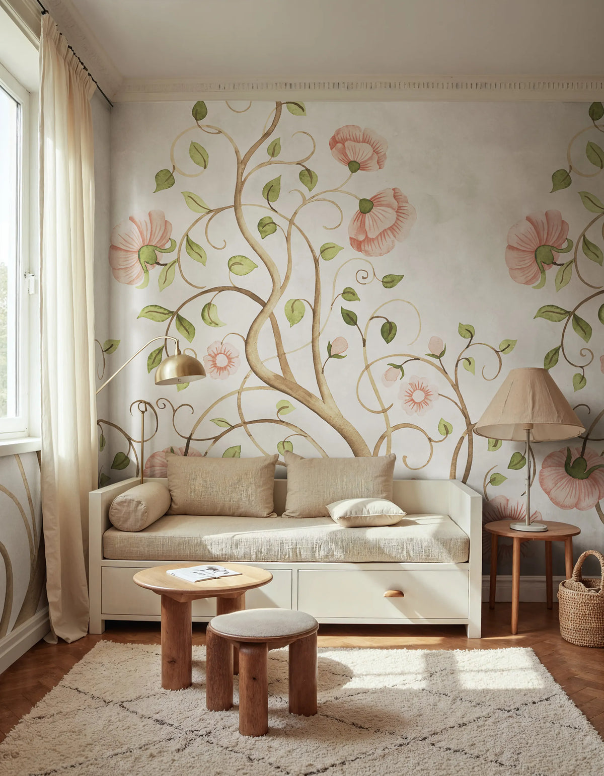 Big Poem, Pink Mural Wallpaper - room preview 02