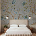 Big Poem, Blue Mural Wallpaper - room preview 02