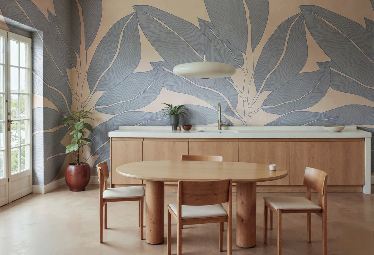 Ruby Lines, Pink Mural Wallpaper - room preview 02