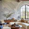 Ruby Lines, Blue Mural Wallpaper - room preview 02