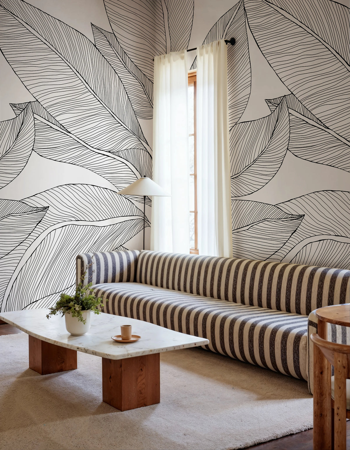Ruby Lines, Black Mural Wallpaper - room preview 02