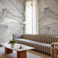 Ruby Lines, Black Mural Wallpaper - room preview 02