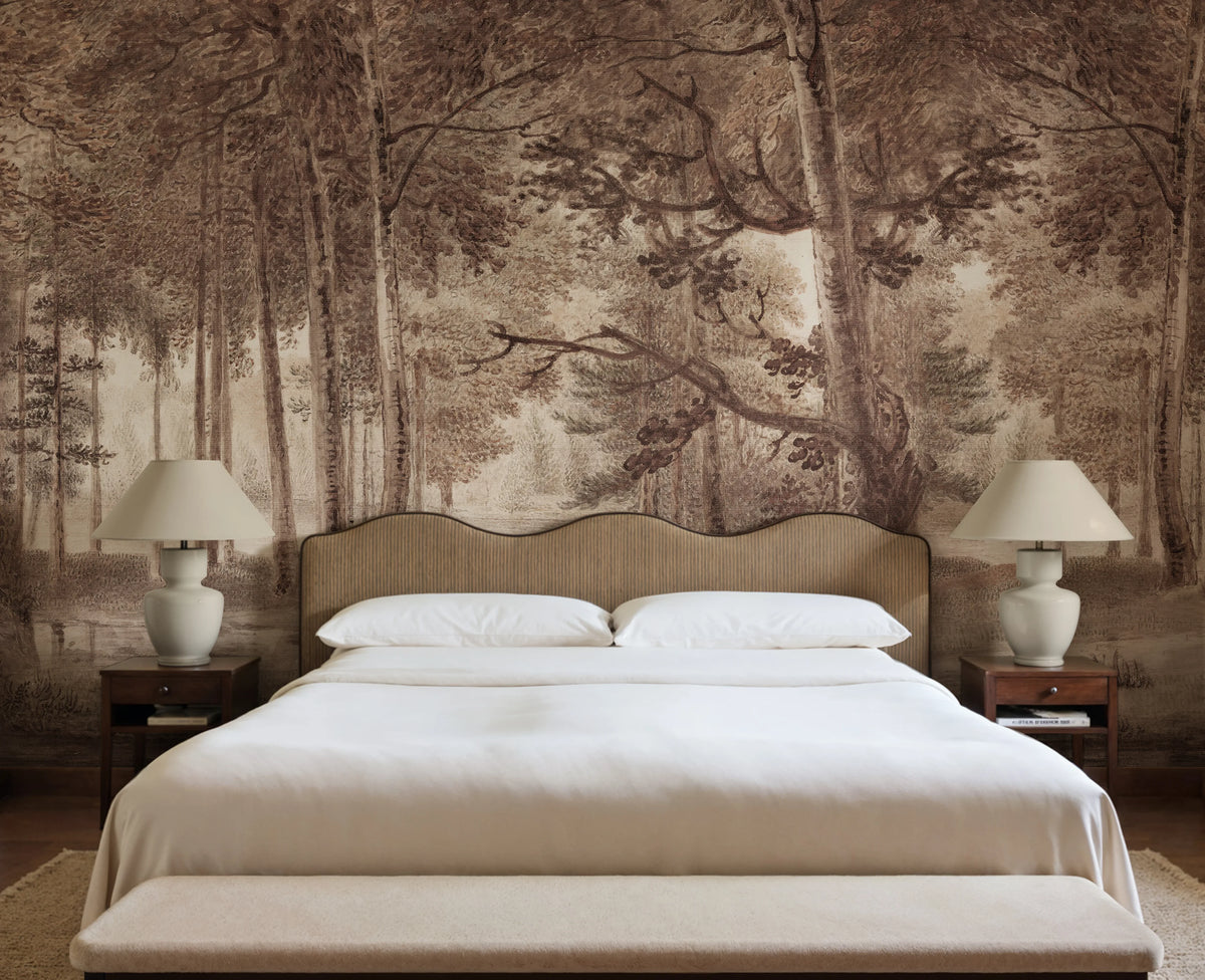 Lovers Forest, Burgundy Mural Wallpaper - room preview 02