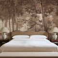 Lovers Forest, Burgundy Mural Wallpaper - room preview 02