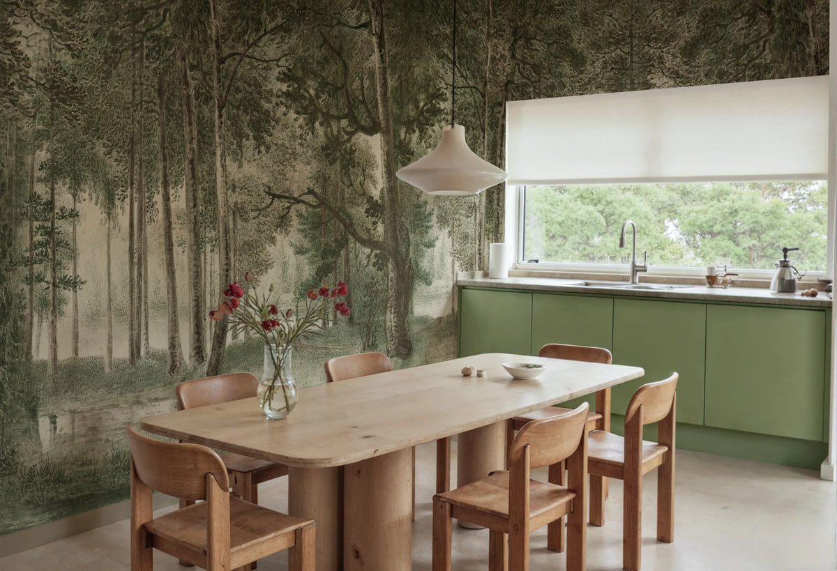 Lovers Forest, Green Mural Wallpaper - room preview 02