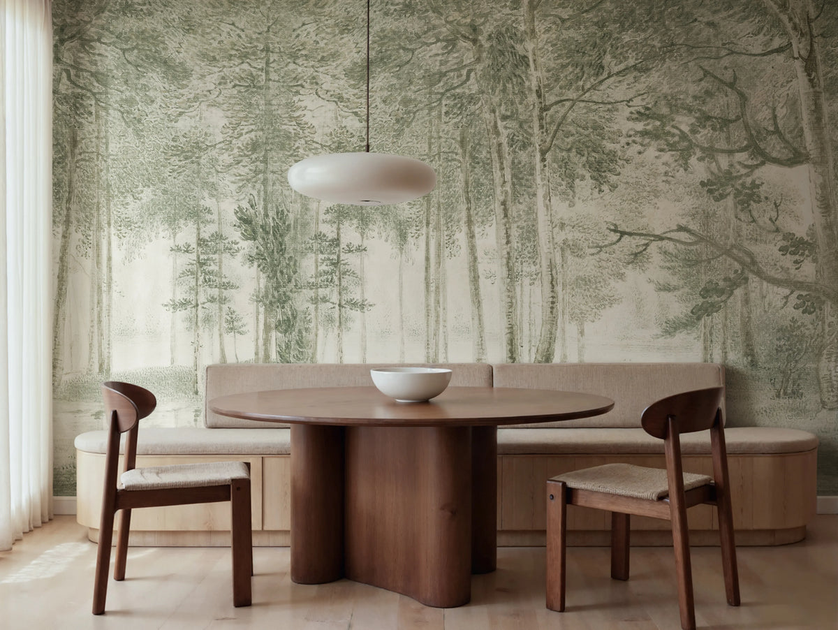 Lovers Forest, Light Green Mural Wallpaper - room preview 02