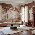 The Green Forest, Burgundy Mural Wallpaper - room preview 02