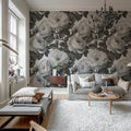 Bold Roses, Black & White Mural Wallpaper - room preview 02