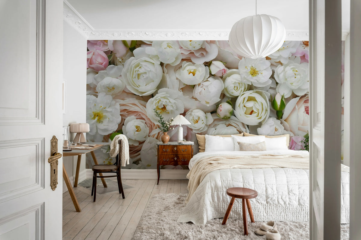 Bouquet of Buttercups, Pink Mural Wallpaper - room preview 02