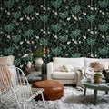 Exotic Garden, Dark Mural Wallpaper - room preview 02