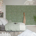Bird Chinoiserie, Green Mural Wallpaper - room preview 02