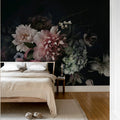 Floral Bouquet, Dark Mural Wallpaper - room preview 02