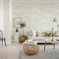 Cow Parsley, Gray Mural Wallpaper - room preview 02