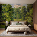 Silent Forest, Green Mural Wallpaper - room preview 02