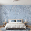 Grand Flora, Blue Mural Wallpaper - room preview 02