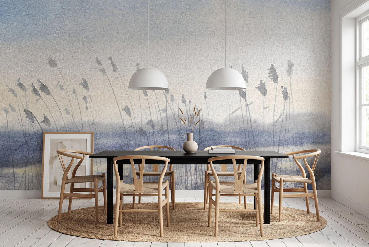 Sea View, Soft Blue Mural Wallpaper - room preview 02