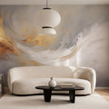 Aqua Flow, Gold Mural Wallpaper - room preview 02