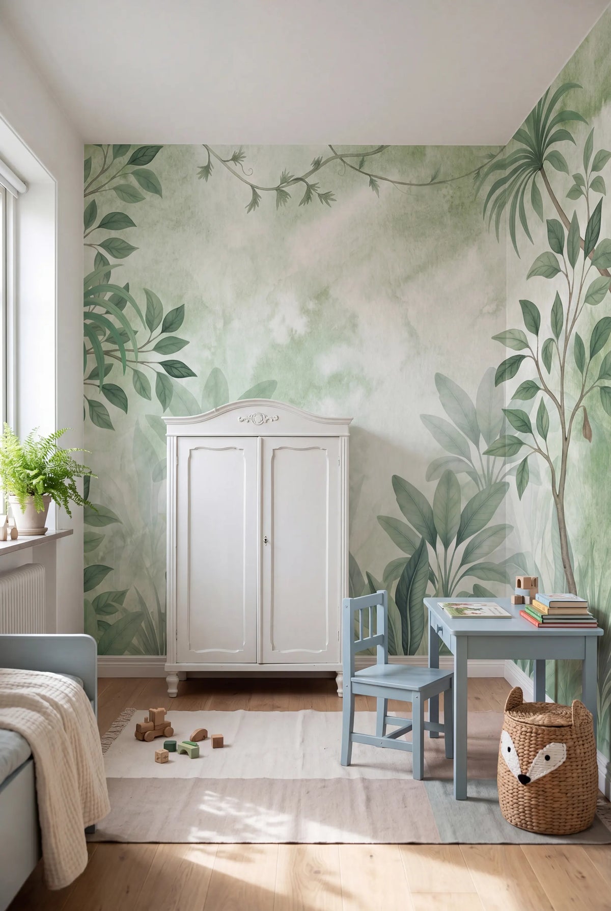 Leafy Greenery, Lush Mural Wallpaper - room preview 02