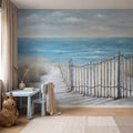 Towards the Sea, Soft Blue Mural Wallpaper - room preview 02